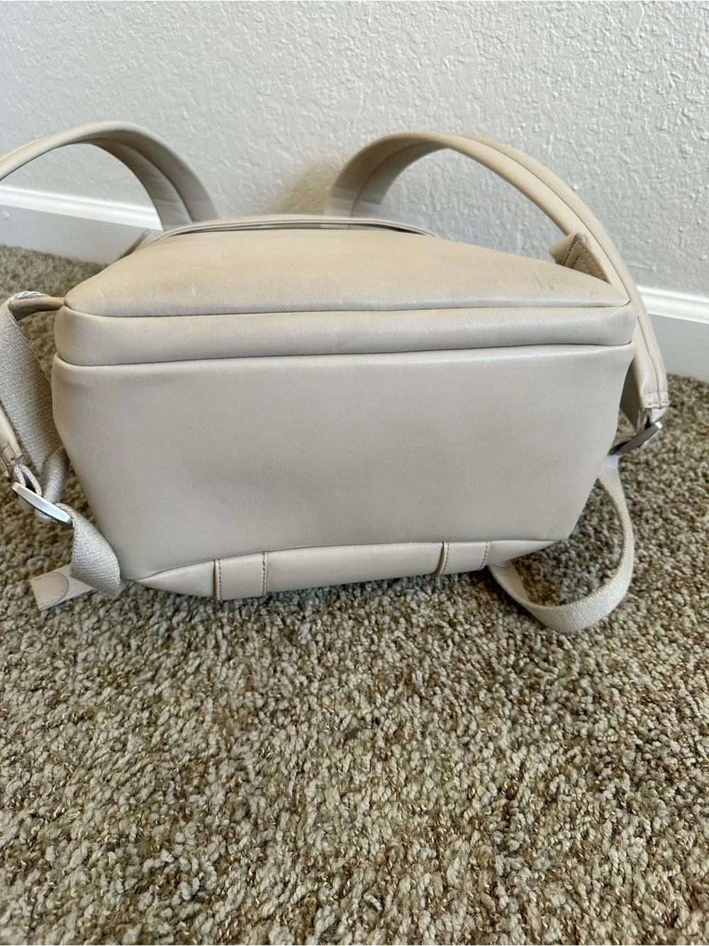 Monos Metro Backpack in Beige Vegan Leather